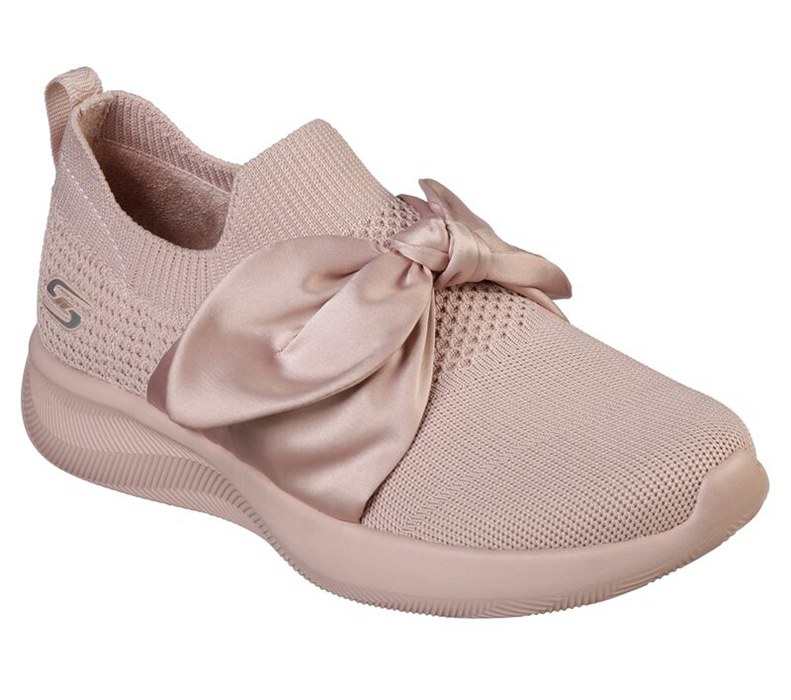 Skechers Bobs Sport Squad 2 - Bow Beauty - Womens Slip On Shoes Pink [AU-FA6125]